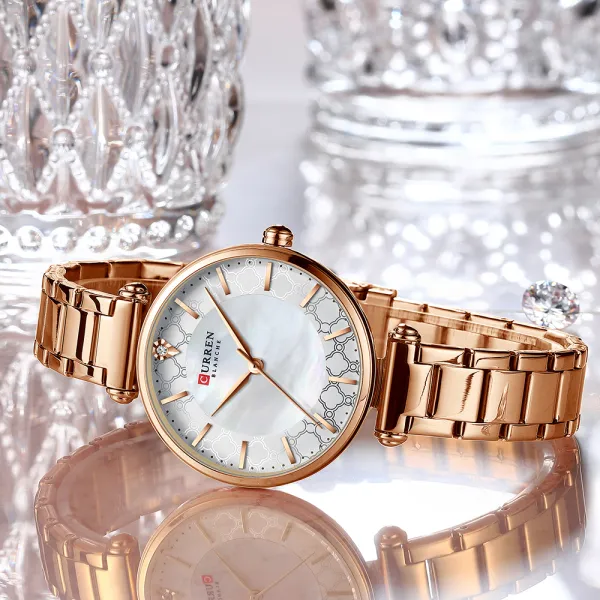 Curren 9072L Montre Femme Women’s Bracelet Watch – Rose Gold