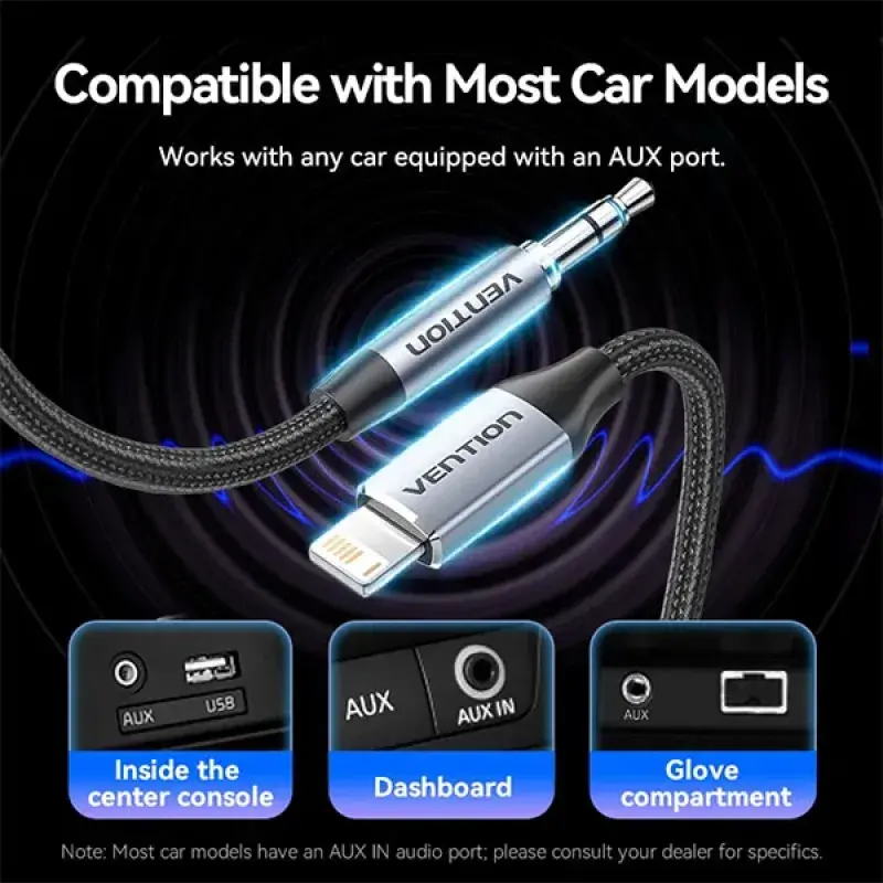 VENTION BMCHF Lightning Male to 3.5mm Male Cable - 1M