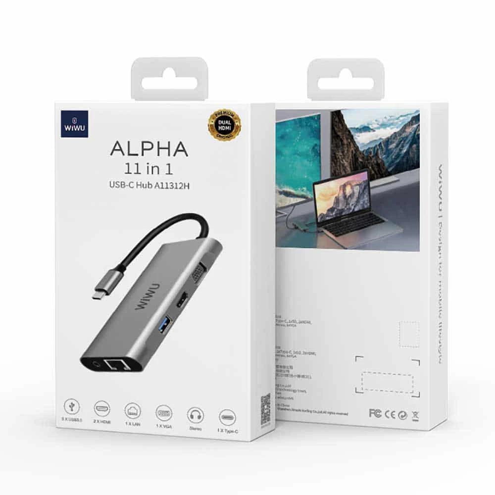 WiWU Alpha 11 in 1 Type C Multi Adapter Hub And 1 HDMI