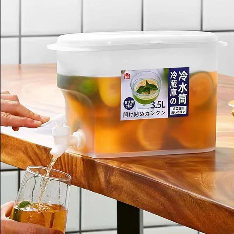 Ramzan Special Juice Container, Cold Kettle Cold Water Bottle Drinking Water Bucket with Faucet Kettle Refrigerator Cold Kettle Fruit Teapot Juice Bucket Drink Pitcher 3.5L,