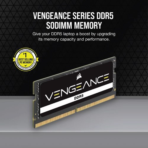 Corsair VENGEANCE DDR5 SODIMM 8GB (1x8GB) DDR5 4800MT/s (PC5-38400) CL40 1.1V Black