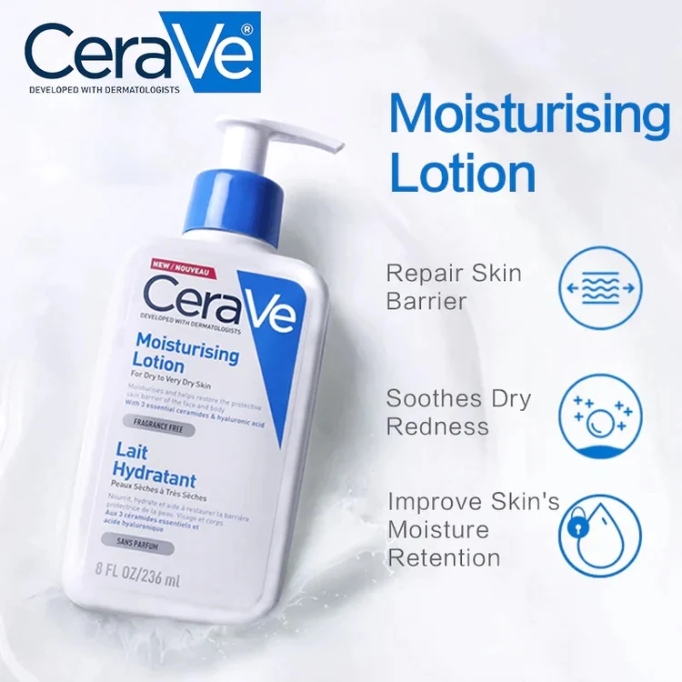CeraVe Moisturising Lotion | 236ml | Daily Face, Body & Hand Moisturiser for Dry to Very Dry Skin
