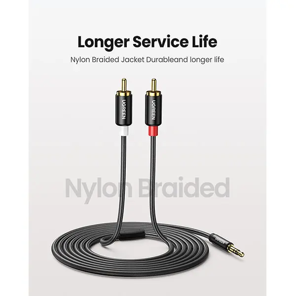 UGREEN AV116 (10591) 3.5mm to 2x RCA Cable - 5M