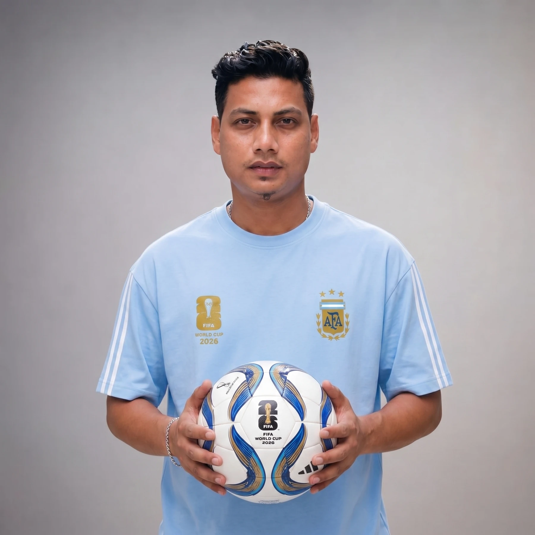 Premium Argentina Fan Edition Drop Shoulder Sky Color