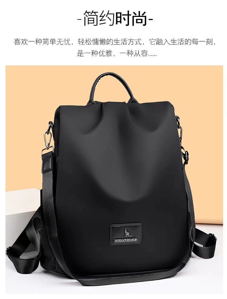 New Texture Oxford Cloth Women’s Backpack(Black)