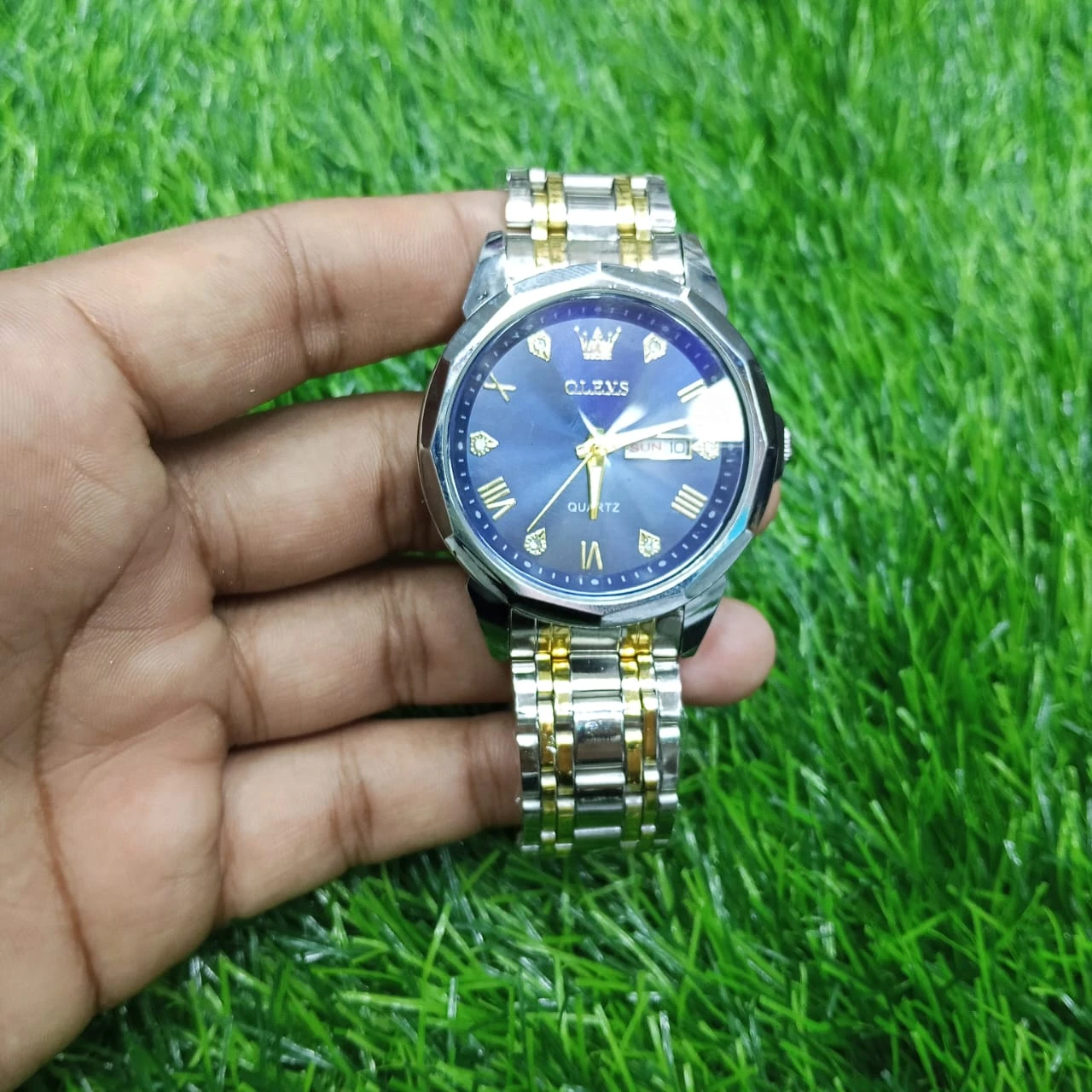 OLEVS 9931G New Exclusive Design Quartz Watch for Men Nevy blue