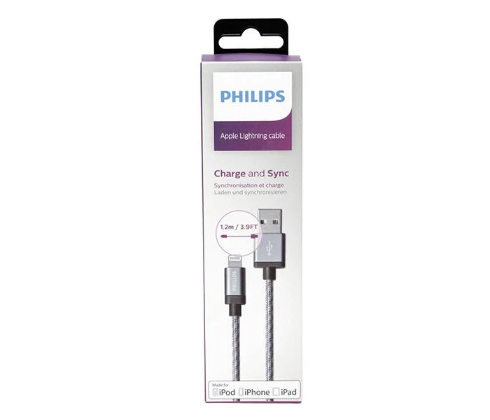 Philips Nylon Braided Lightning Cable, 1.2M
