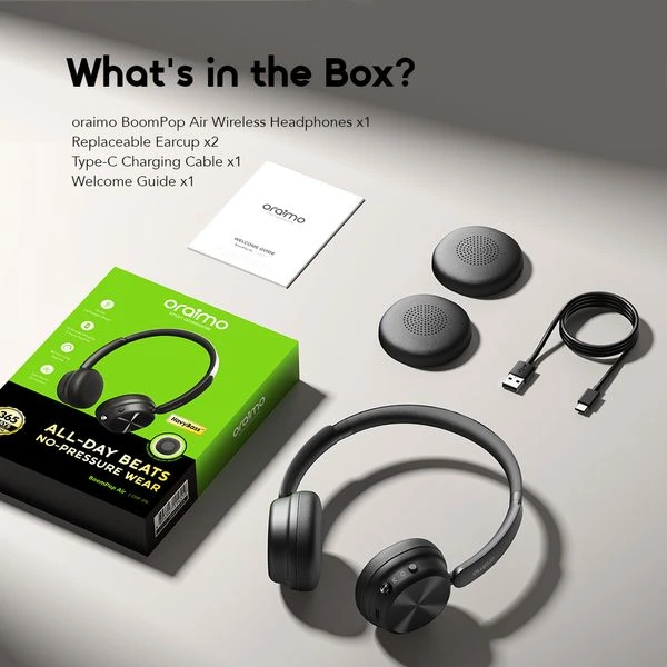Oraimo BoomPop Air Lightweight On-Ear Wireless Headphones official product image 1