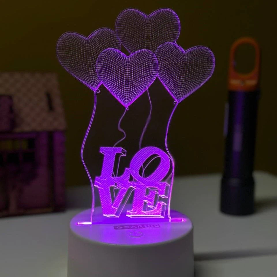 GearUP Acrylic Multicolor Night Lamp (Love Baloon) – 20 pcs