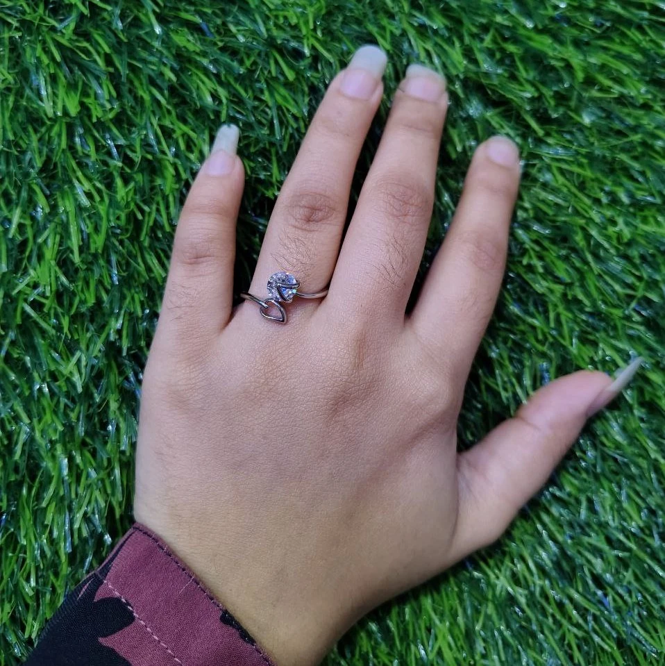 Spinning Heartstone Adjustable Ring