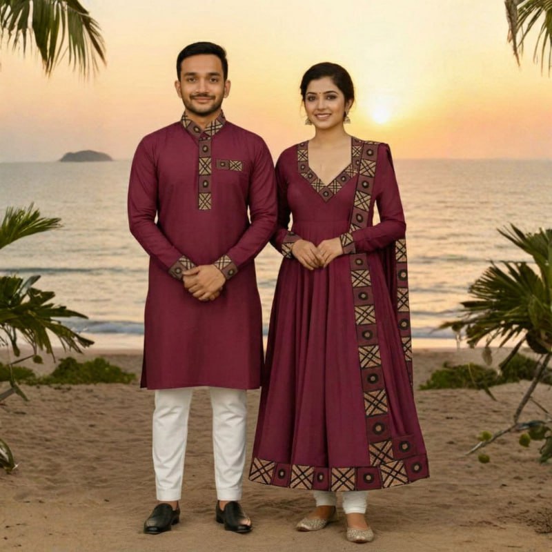 Eid Special Couple Panjabi Three Piece Combo