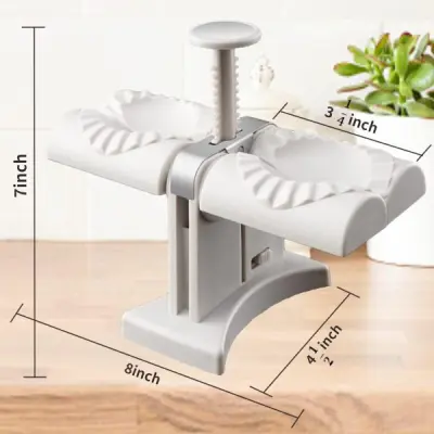 Double Head Automatic Dumpling Maker – Food-Grade ABS Dumpling Press for Dumplings, Momos & Ravioli (Wrap Two at a Time)