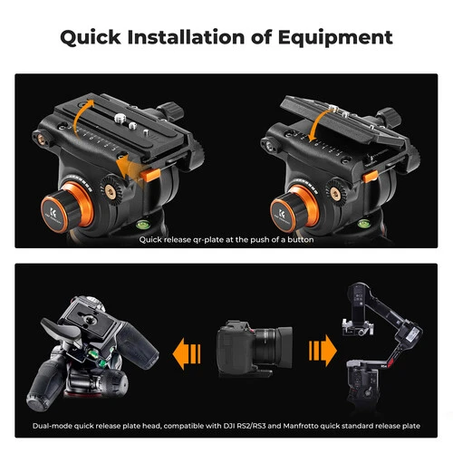 K&F Concept 09.148 VA3+BV20 HD Video Tripod