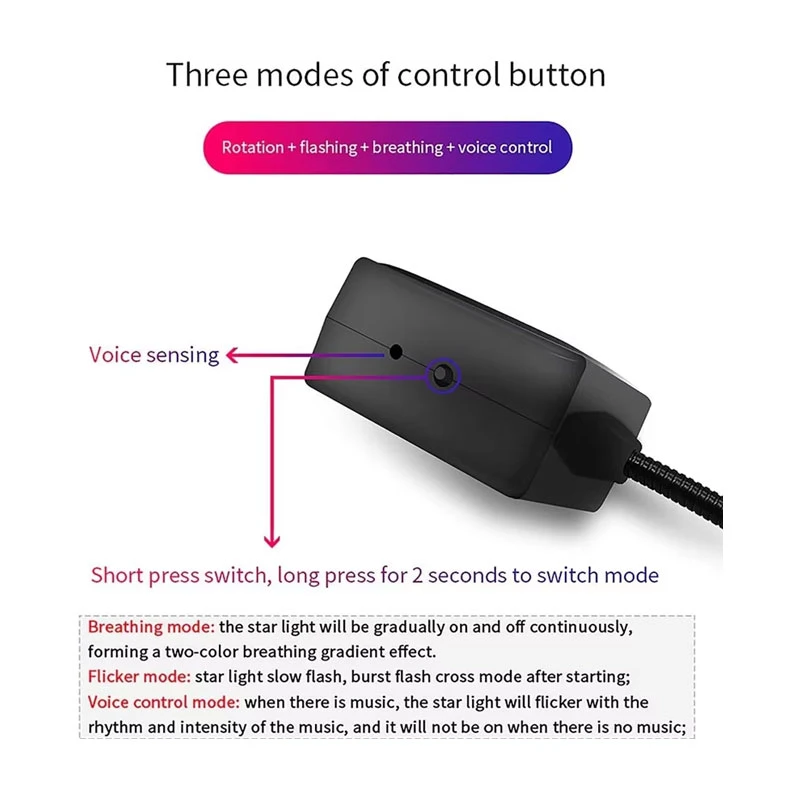 Automatic Dancing - Interior Car/Room - Romantic atmosphere Decoration Laser Light.