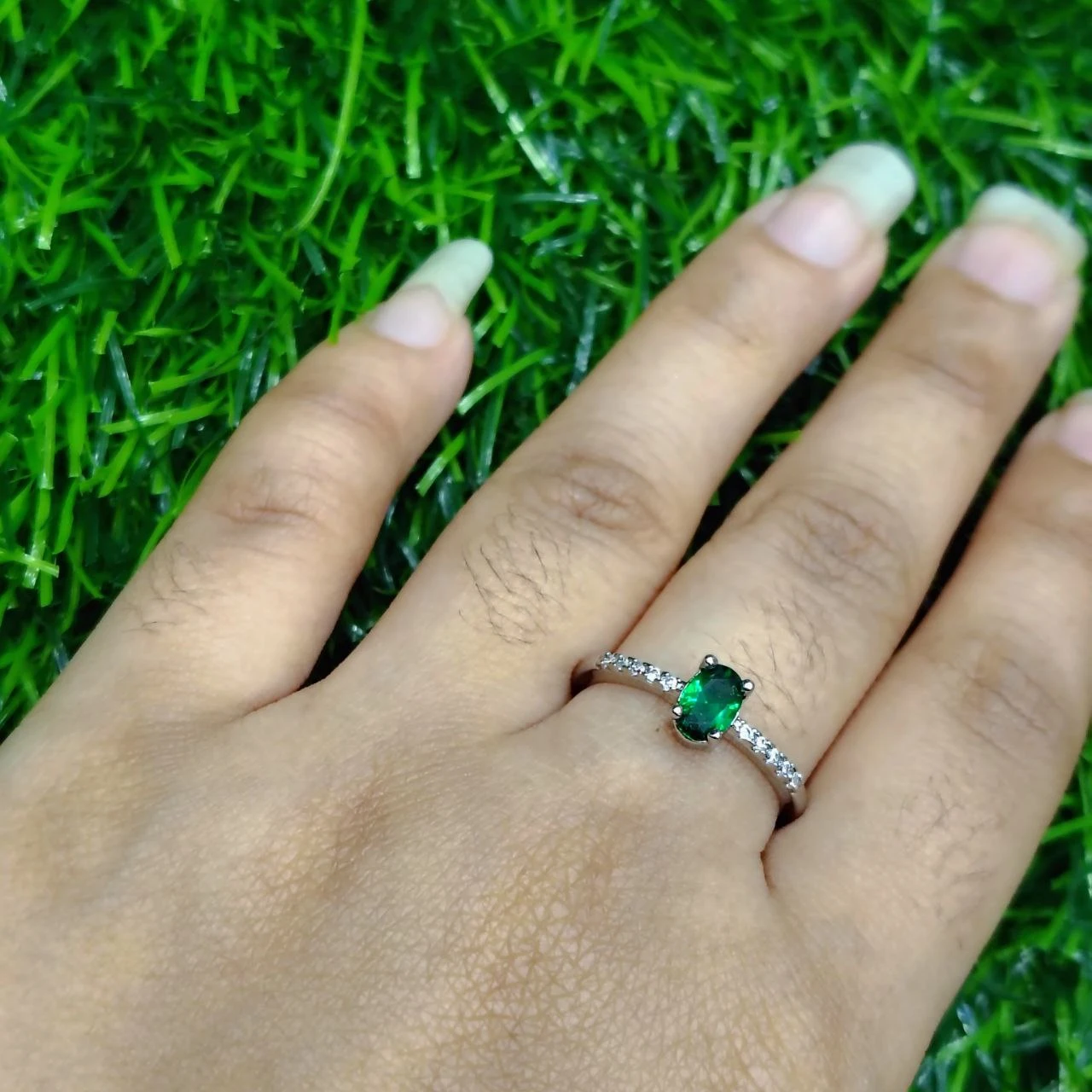 Sapphire Crystal Ring – Premium Silver Finish