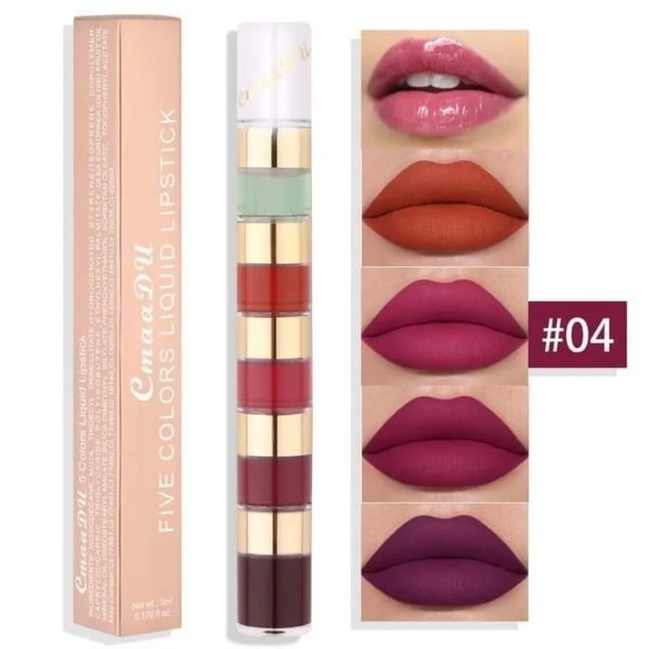CMAADU 5 In 1 Matte Liquid Lipstick Set