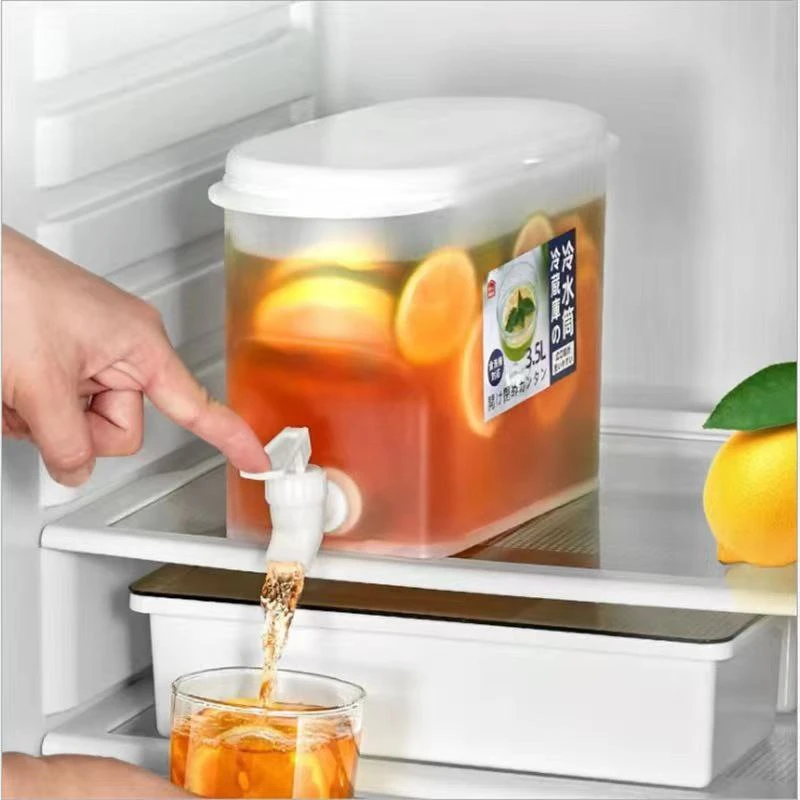 Ramzan Special Juice Container, Cold Kettle Cold Water Bottle Drinking Water Bucket with Faucet Kettle Refrigerator Cold Kettle Fruit Teapot Juice Bucket Drink Pitcher 3.5L,