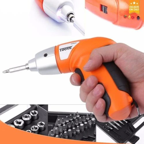 45 in 1 Cordless Electric Screwdriver with Bits Holder with LED Light Screwdriver, Rechargeable Screwdriver Tools Kit, Wireless Screwdriver Drill Machine with Reversible Function