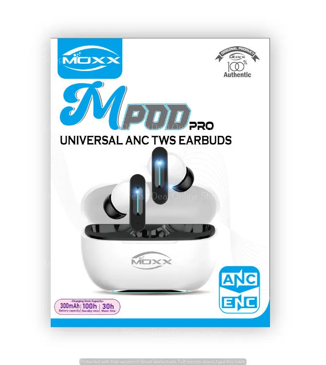 MOXX MPOD PRO ANC | UNIVERSAL ANC ACTIVE | PREMIUM MICROPHONE BUILD