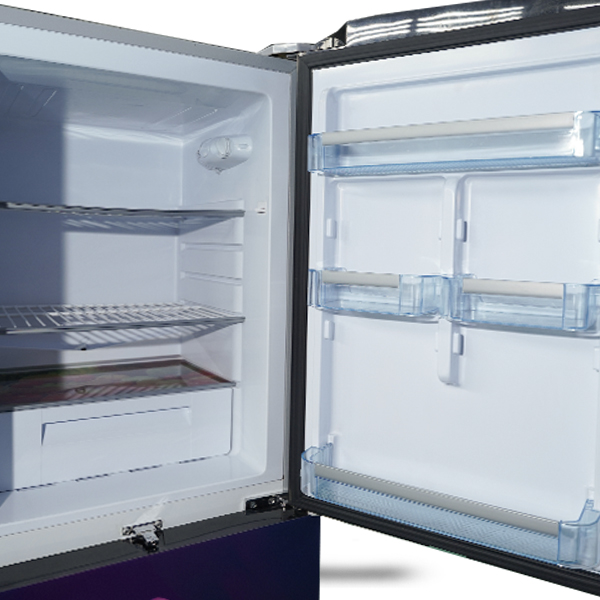 SMART Glass Door Refrigerator SER-196BS – 196 Liter | Fireworks Lily Flower Design | Bottom Mount Fridge
