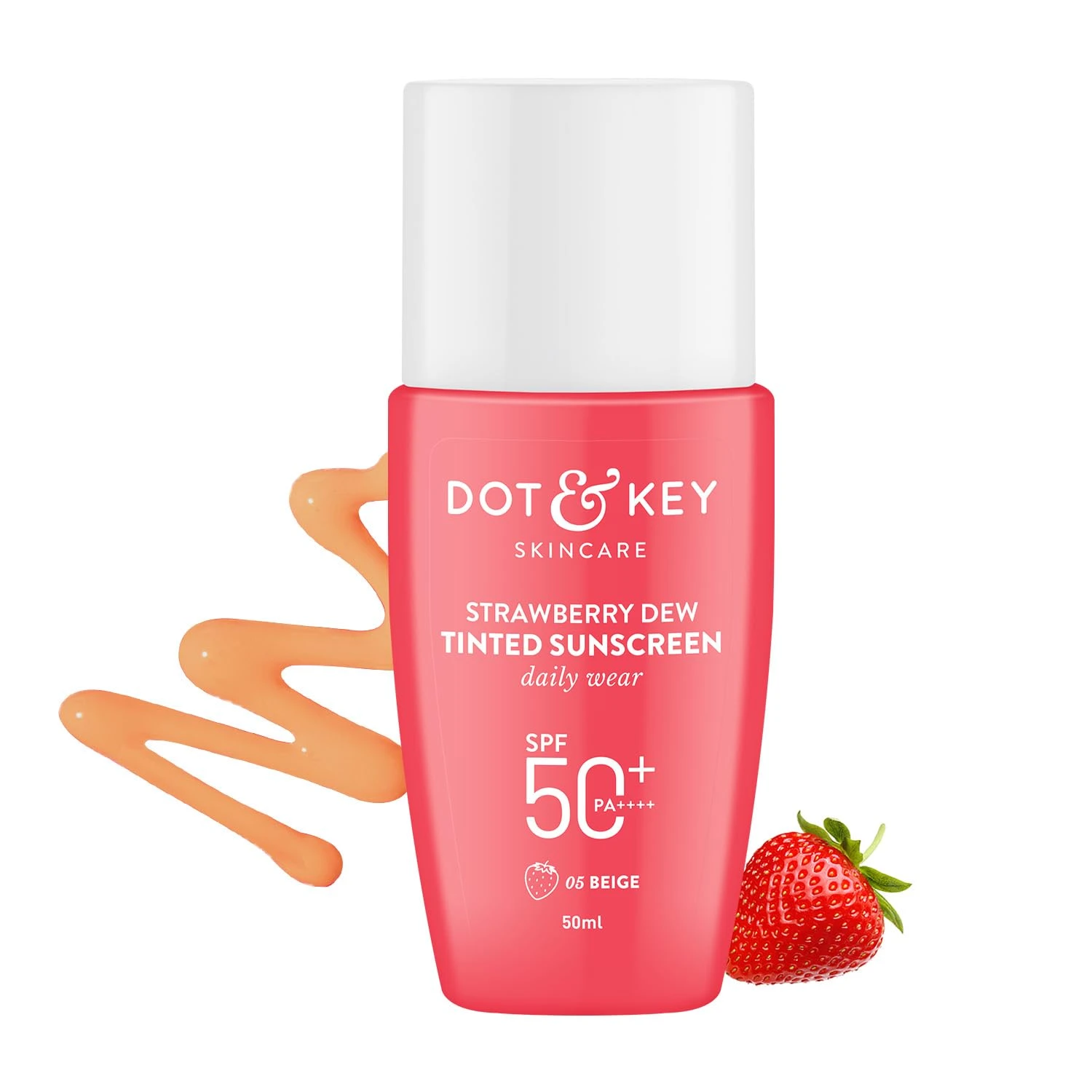Dot & Key Strawberry Dew Tinted Sunscreen 50ml SPF50+ Beige | Made in India