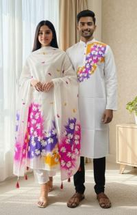 Panjabi Three Piece Couple Set