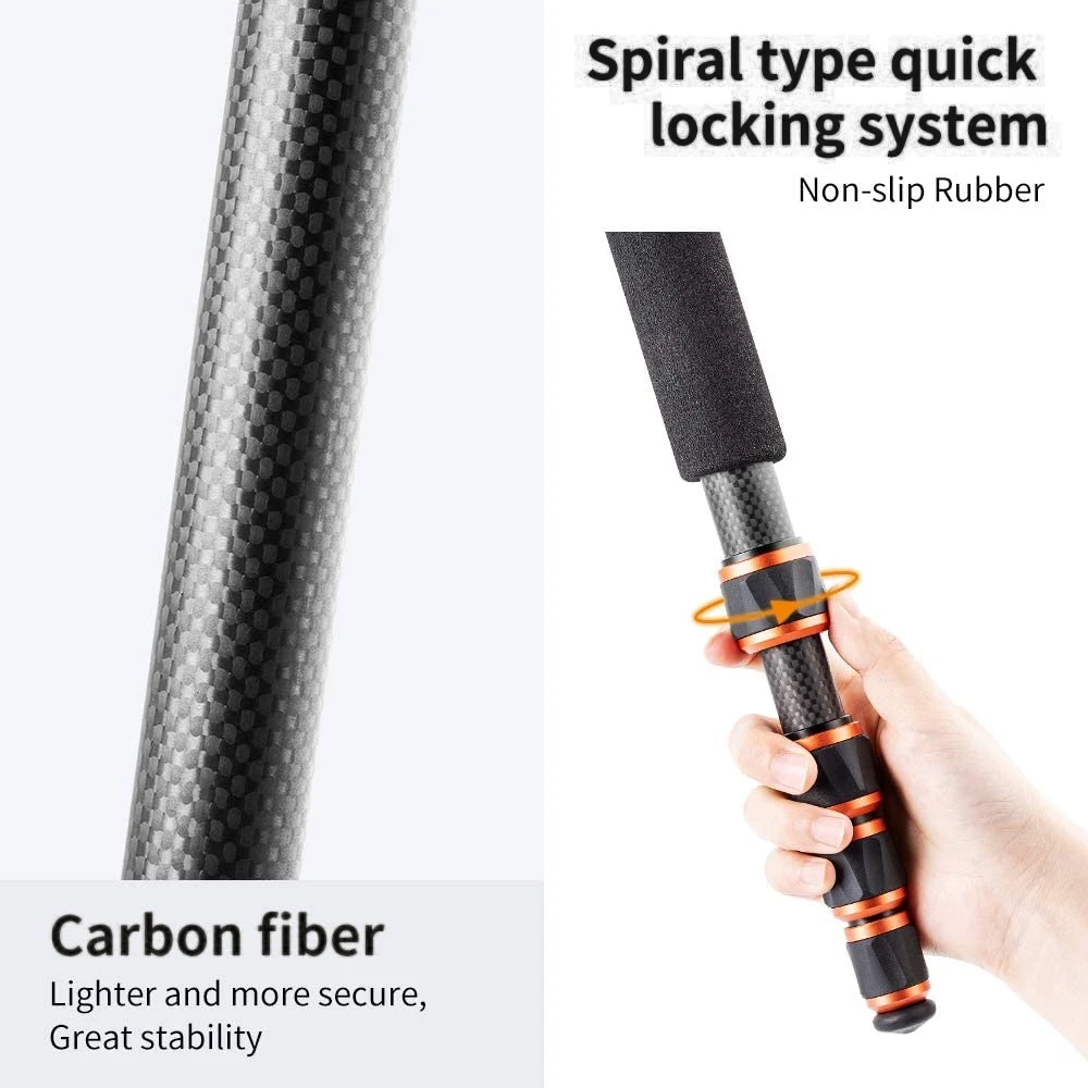 K&F Concept Lightweight Carbon Fiber Tripod for Cameras KF09.077V3
