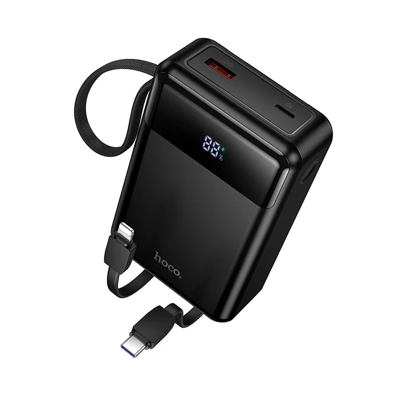 Hoco DYM12 22.5W Fully Compatible 20000mAh Power Bank with Built-in Cables