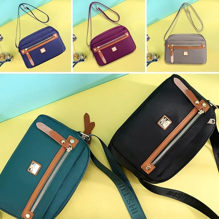 Nylon Fashion Cross-body Bag Lightweight Portable Shoulder Bag (maroon)