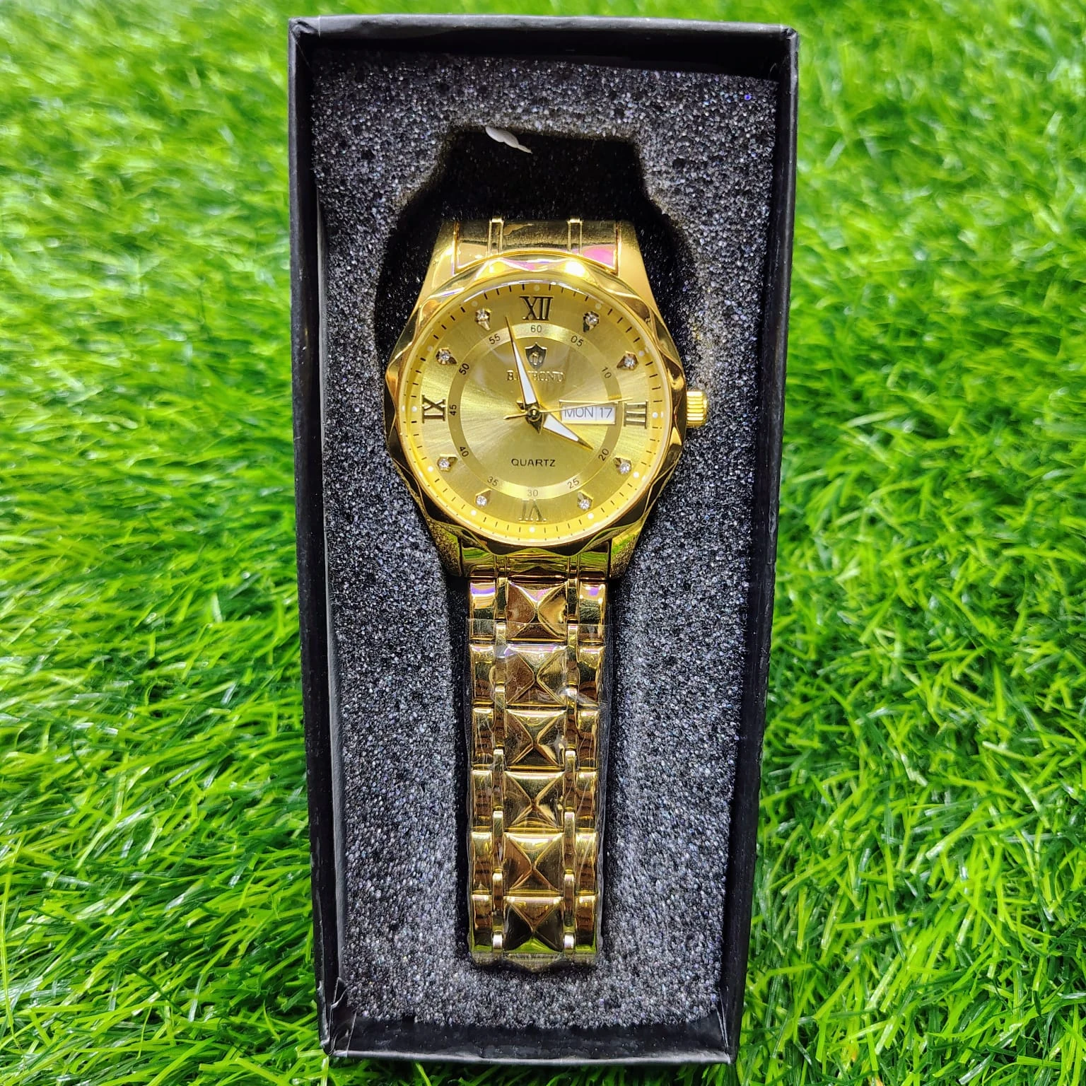 BINBOND 2521 Luxury Brand Luminous Quartz Watch For Men (full golden)