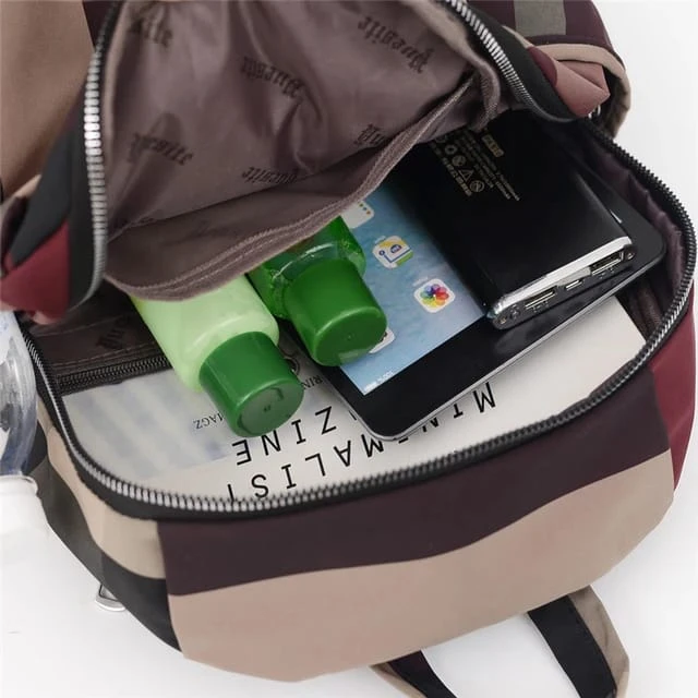 Nylon Backpack Durable Waterproof Casual Shoulder Bag (Blue Color)