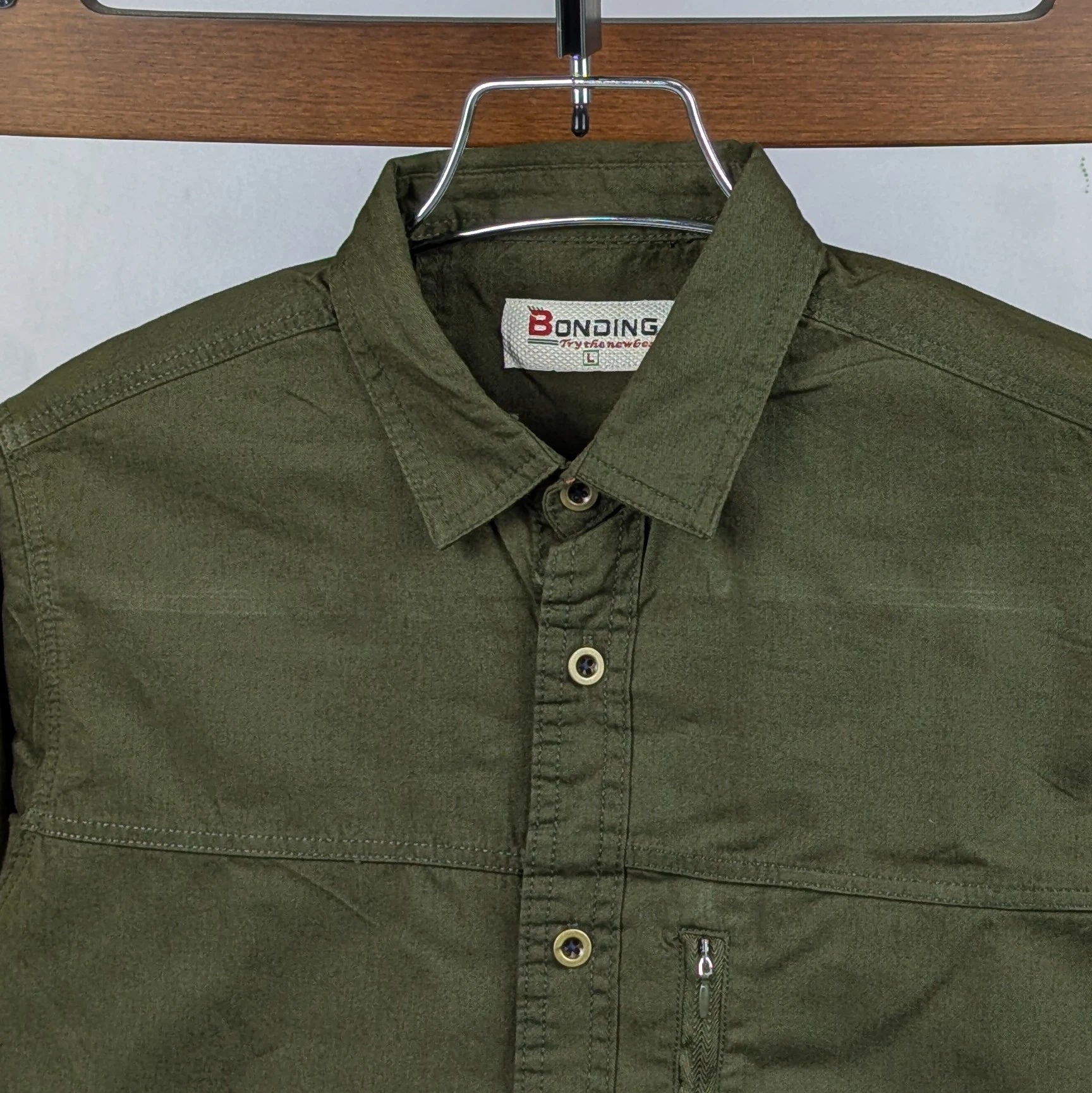 Kaiser Cotton Stylish Full Sleeve Shirt (Olive)