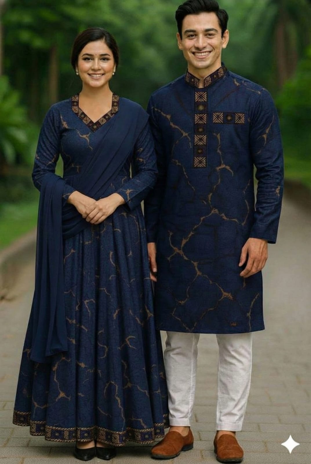Eid Special Couple Panjabi Three Piece Combo