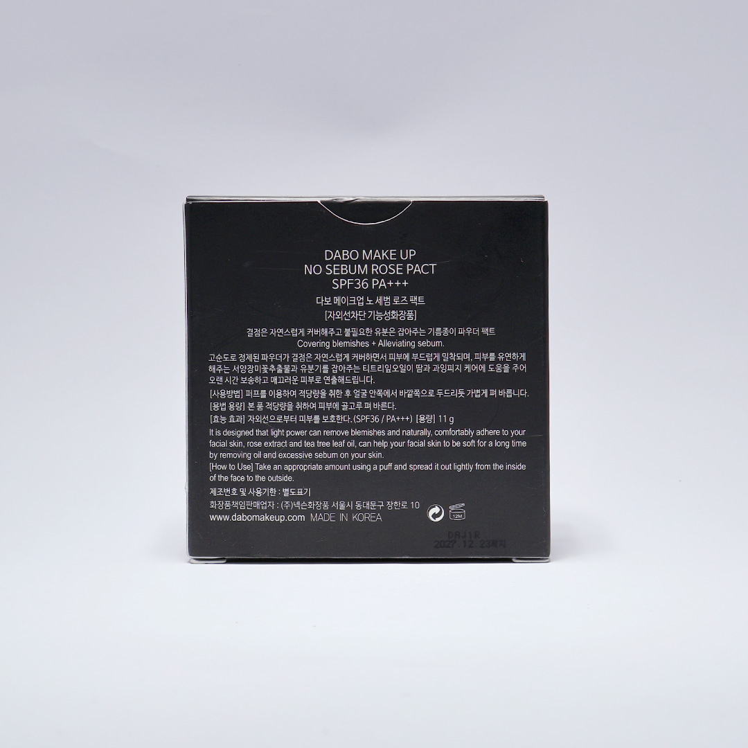 Dabo Make Up No Sebum Rose Pact SPF36 PA+++ 23 Medium