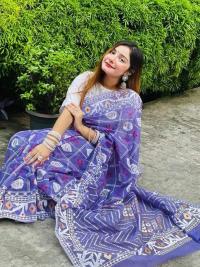 Half Silk Handprited Sarees