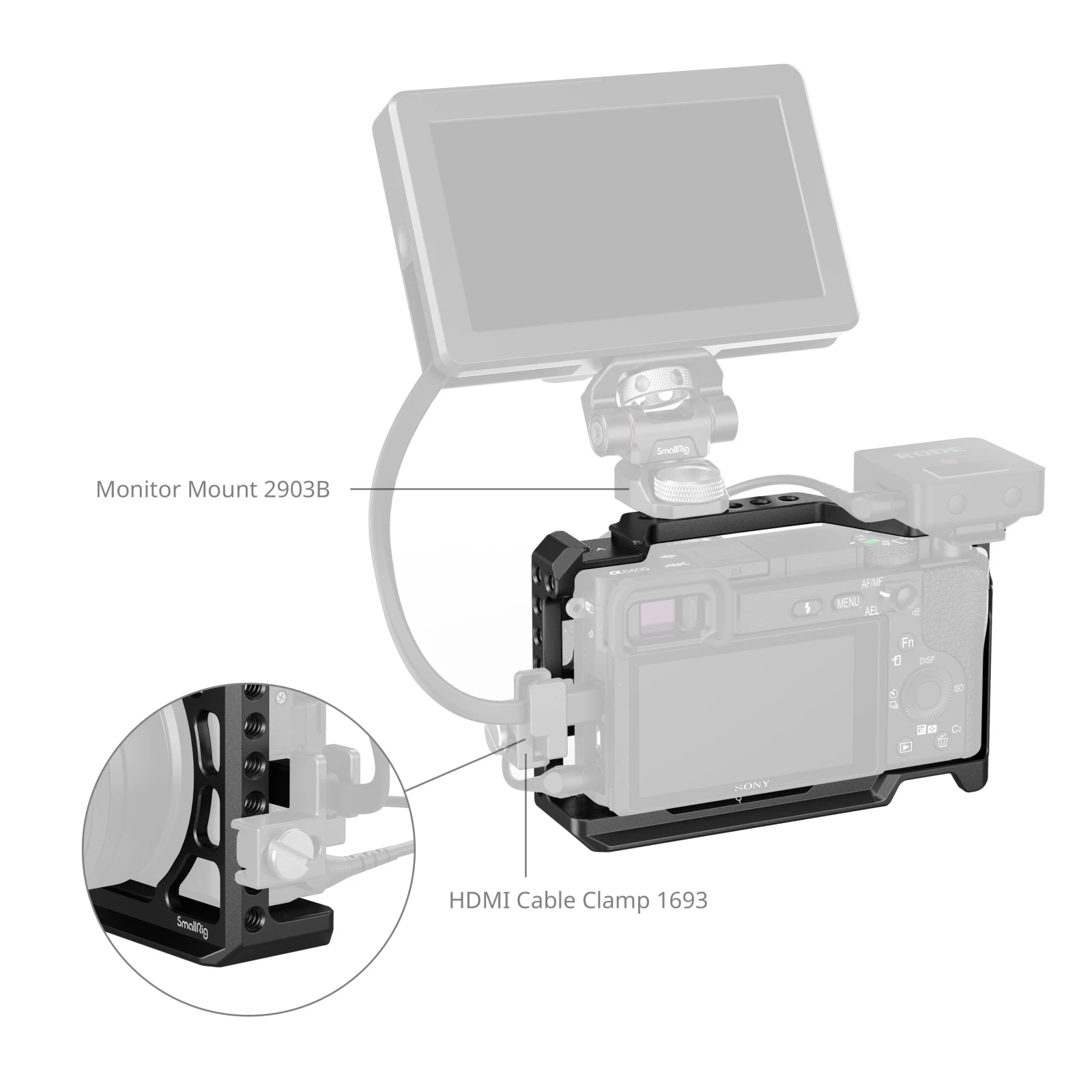 Smallrig Cage for Sony A6100 A6300 A6400 MFR3164B