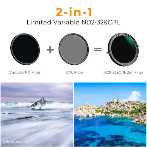 K&F Concept Nano-X Series 2-in-1 Variable ND & CPL Filter