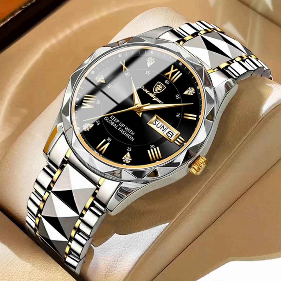 POEDAGAR 615 Diamond Cut Watch For Men