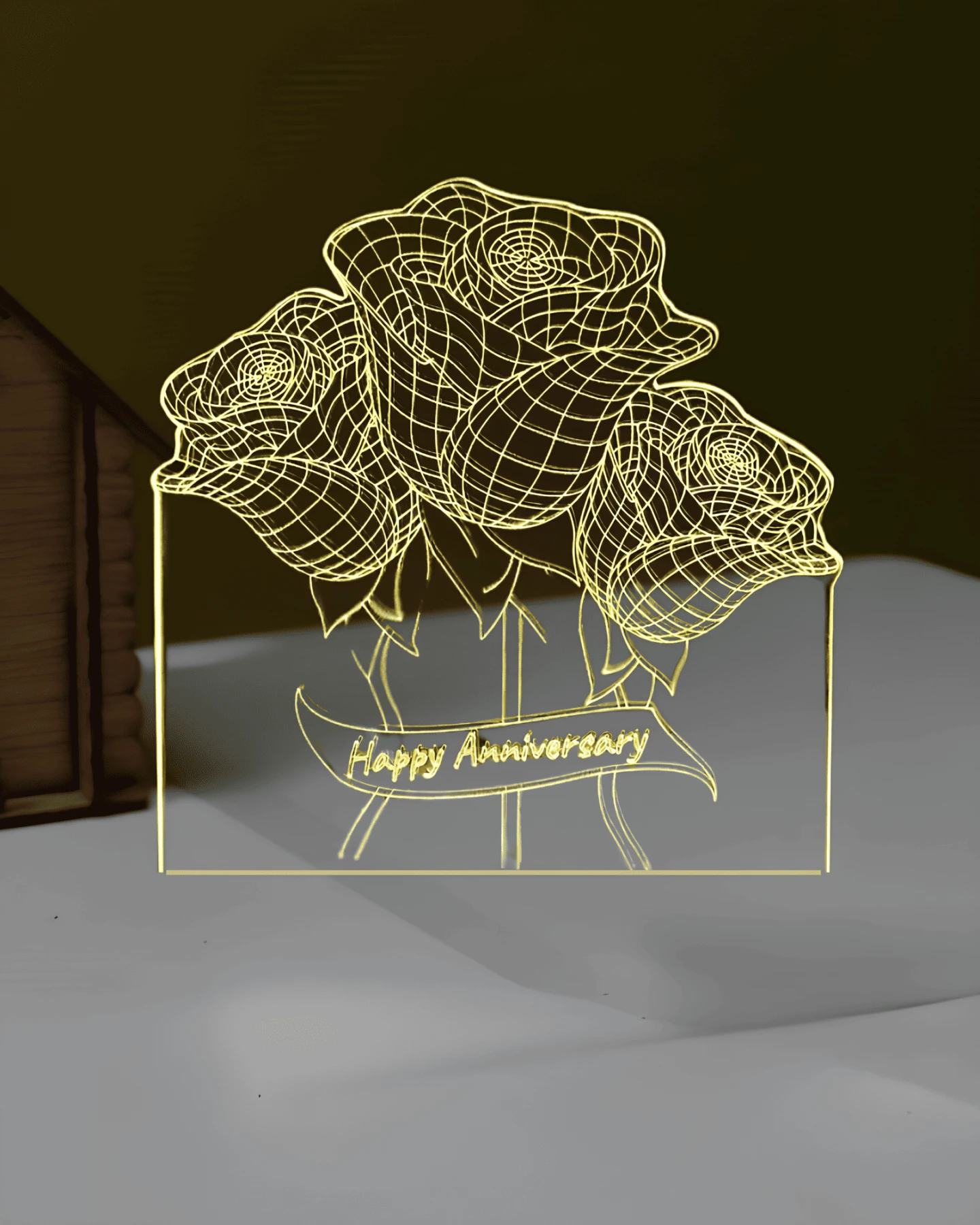 GearUP Acrylic Multicolor Night Lamp (Only Acrylic) Anniversary Rose – 20 pcs
