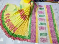 সুতি ব্লক প্রিন্ট শাড়ী