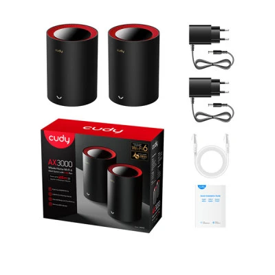Cudy M3000 AX3000 2.5G Dual Band Wi-Fi 6 Mesh Router – (2-Pack)