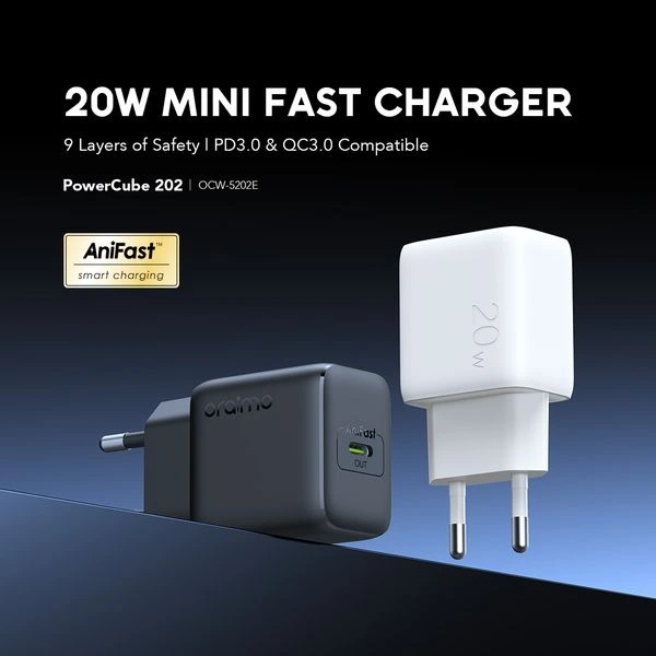 Oraimo PowerCube 202 EU Type 20W Compatible Charger Kit official product image 2