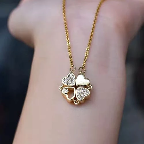 Love Heart Magnetic Pendant Chain Necklace