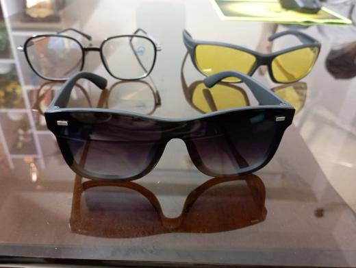 3 Glasses Combo Package - Stylish White Glasses & Black Glasses & Night Vision Sunglasses - 3 in One