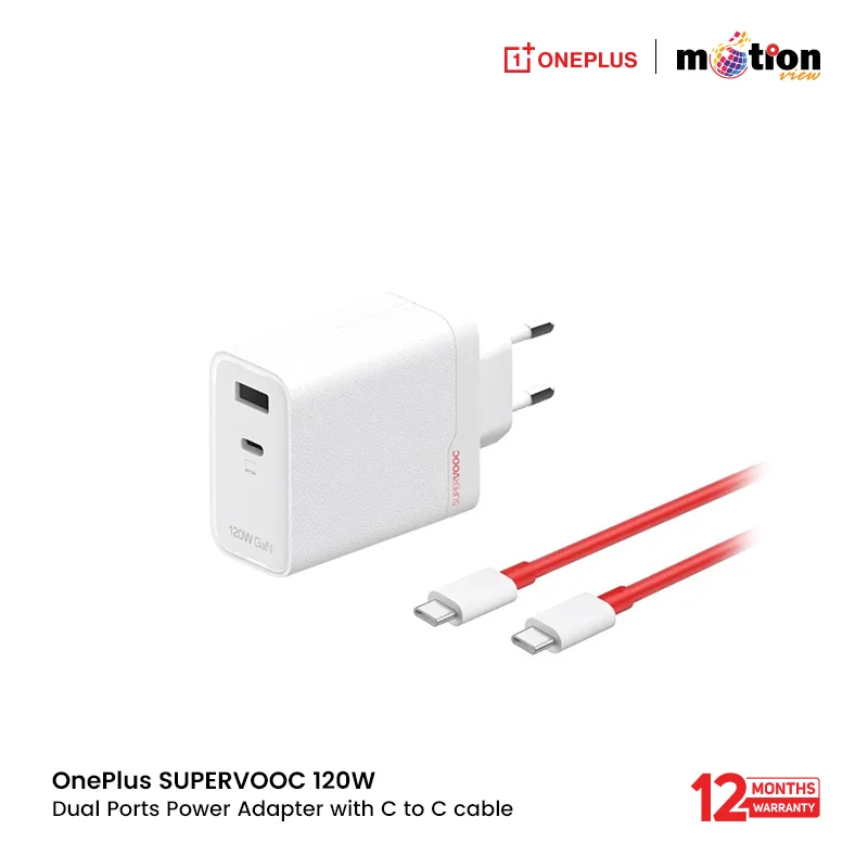 OnePlus SUPERVOOC 120W Dual Ports Power Adapter with C to C cable