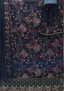 Sarah Vol-2: Elegant Black Handwork Cotton Suit with Chiffon Georgette Dupatta