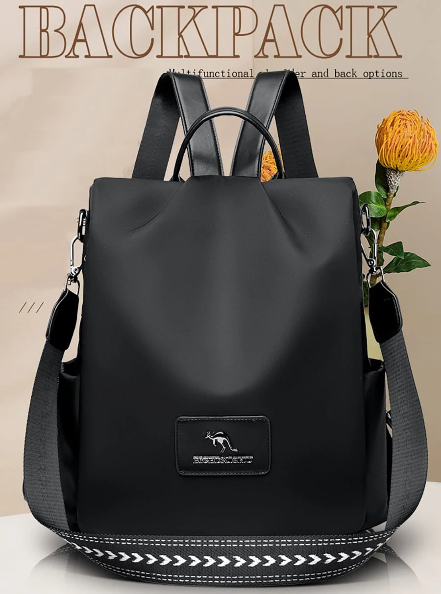 New Texture Oxford Cloth Women’s Backpack(Black)
