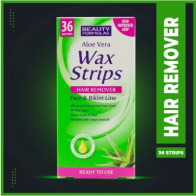 Beauty Formulas Aloe Vera Wax Strips Hair Remover 36pcs