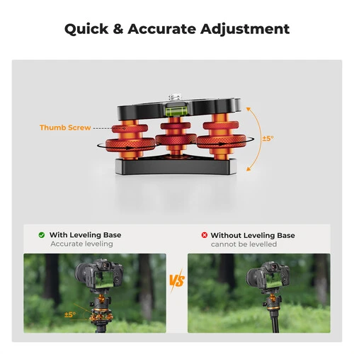 K&F Concept 31.104 Tri-Wheel Tripod Leveling Base