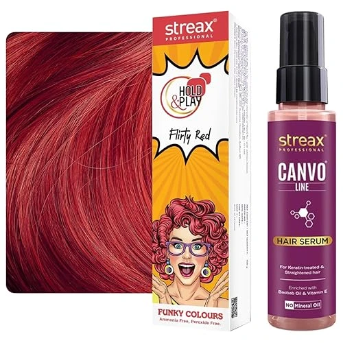 Streax Professional Hold and Play Funky Hair Colour Flirty Red 100gm